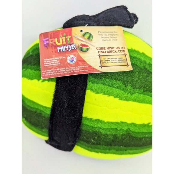 Fruit Ninja Watermelon Plush 6” Game App Stuffed Animal NANCO 2012 - Picture 2 of 6